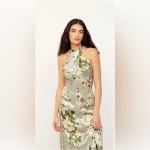 Reformation Veria silk dress sz 6 in Tarragon